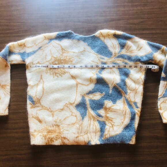 Sezane Lisette Celeste Blue Floral Print Cardigan XXS - Picture 4 of 7